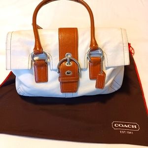 VTG Coach Hamptons Y2K Leather Two Handle Handbag Purse Authentic